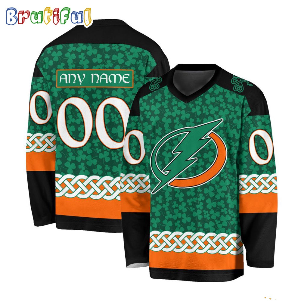 NHL Tampa Bay Lightning Jersey Special St.Patrick’s Day Design Hockey Jersey