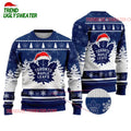 NHL Toronto Maple Leafs Santa Hat Ugly Christmas Sweater