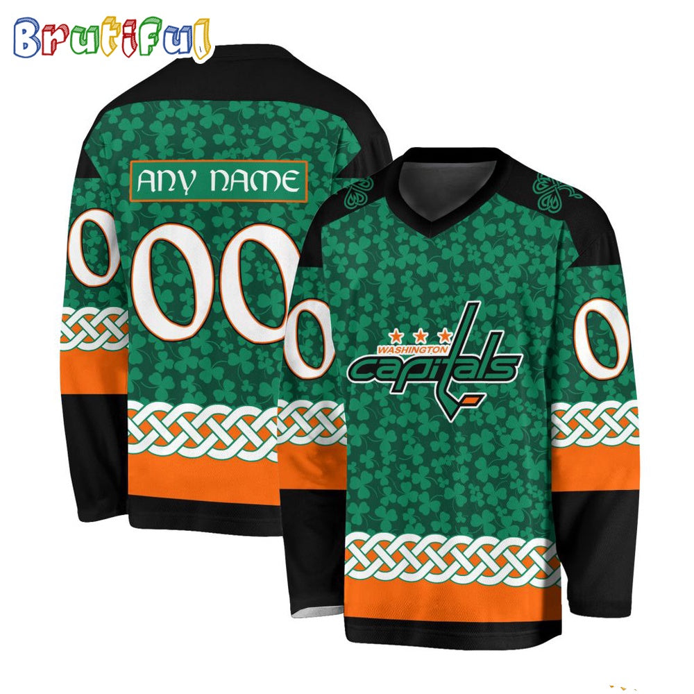 NHL Washington Capitals Jersey Special St.Patrick’s Day Design Hockey Jersey