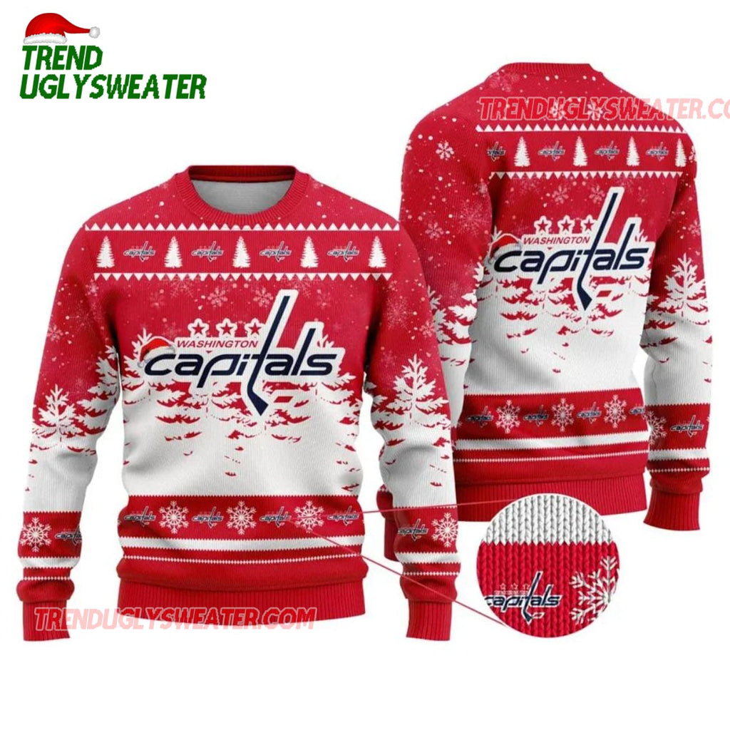 NHL Washington Capitals Snowflake Forest Ugly Christmas Sweater