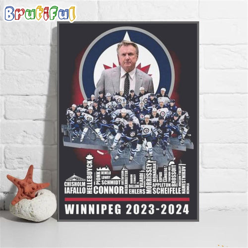 NHL Winnipeg Jets Players Names 2023 2024 Skyline Wall Art Poster Canvas