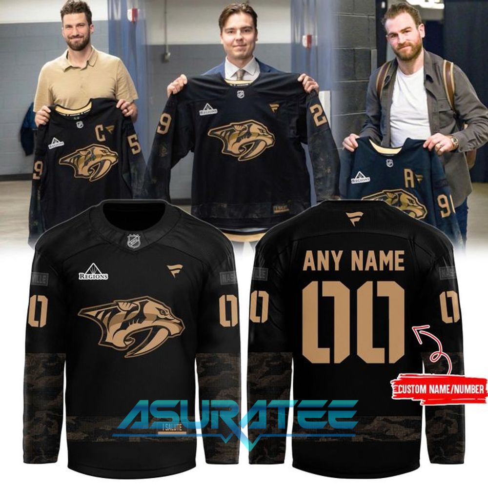 Nashville Predators 2026 Military Salute Limited Edition Black Hockey Jersey