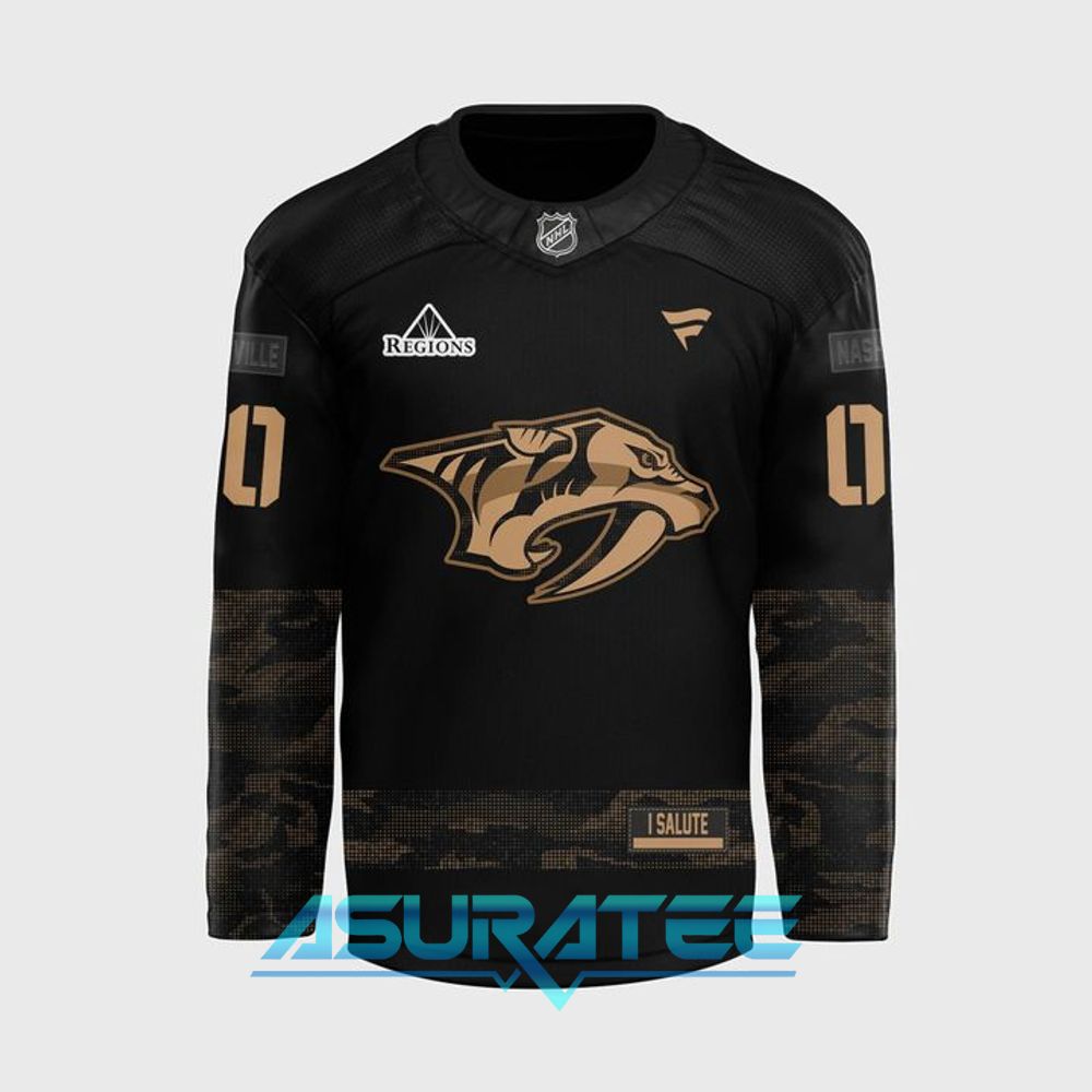 Nashville Predators 2026 Military Salute Limited Edition Black Hockey Jersey