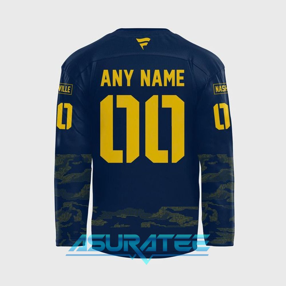 Nashville Predators 2026 Military Salute Limited Edition Blue Hockey Jersey