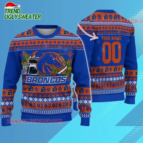 Ncaa Boise State Broncos Logo Team Football Custom Christmas Ugly Sweater