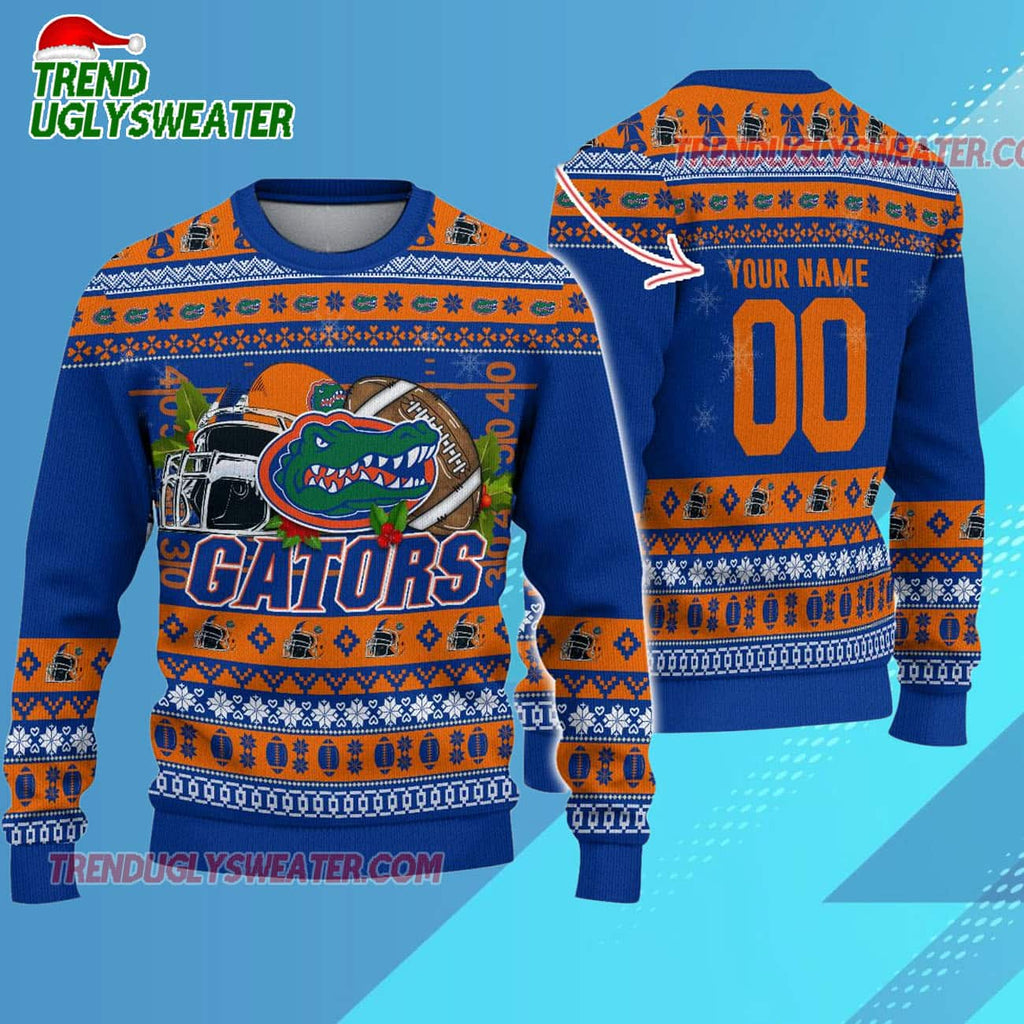 Ncaa Florida Gators Logo Team Football Custom Christmas Ugly Sweater