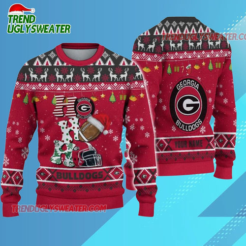 Ncaa Georgia Bulldogs Football Ho Ho Ho Ugly Christmas Sweater