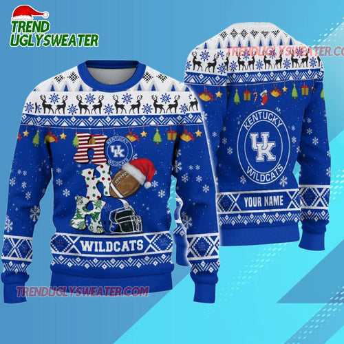 Ncaa Kentucky Wildcats Football Ho Ho Ho Ugly Christmas Sweater