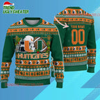 Ncaa Miami Hurricanes Logo Team Football Custom Christmas Ugly Sweater