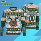 Personalized Ncaa Miami Hurricanes Special Reindeer Light Ugly Christmas Sweater