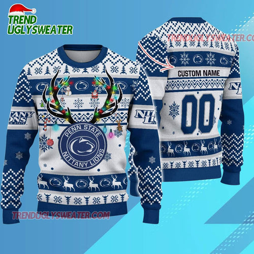 Personalized Ncaa Penn State Nittany Lions Special Reindeer Light Ugly Christmas Sweater