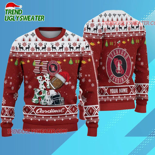 Ncaa Stanford Cardinal Football Ho Ho Ho Ugly Christmas Sweater