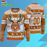 Personalized Ncaa Texas Longhorns Special Reindeer Light Ugly Christmas Sweater