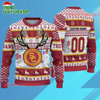 Personalized Ncaa Usc Trojans Special Reindeer Light Ugly Christmas Sweater