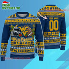 Ncaa West Virginia Mountaineers Logo Team Football Custom Christmas Ugly Sweater