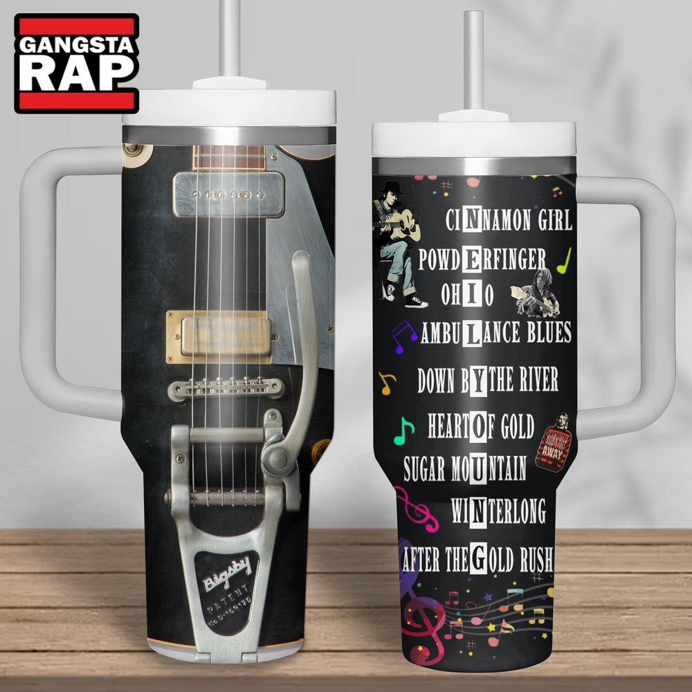 Neil Young Music Fan Gifts Stanley Tumbler 40oz