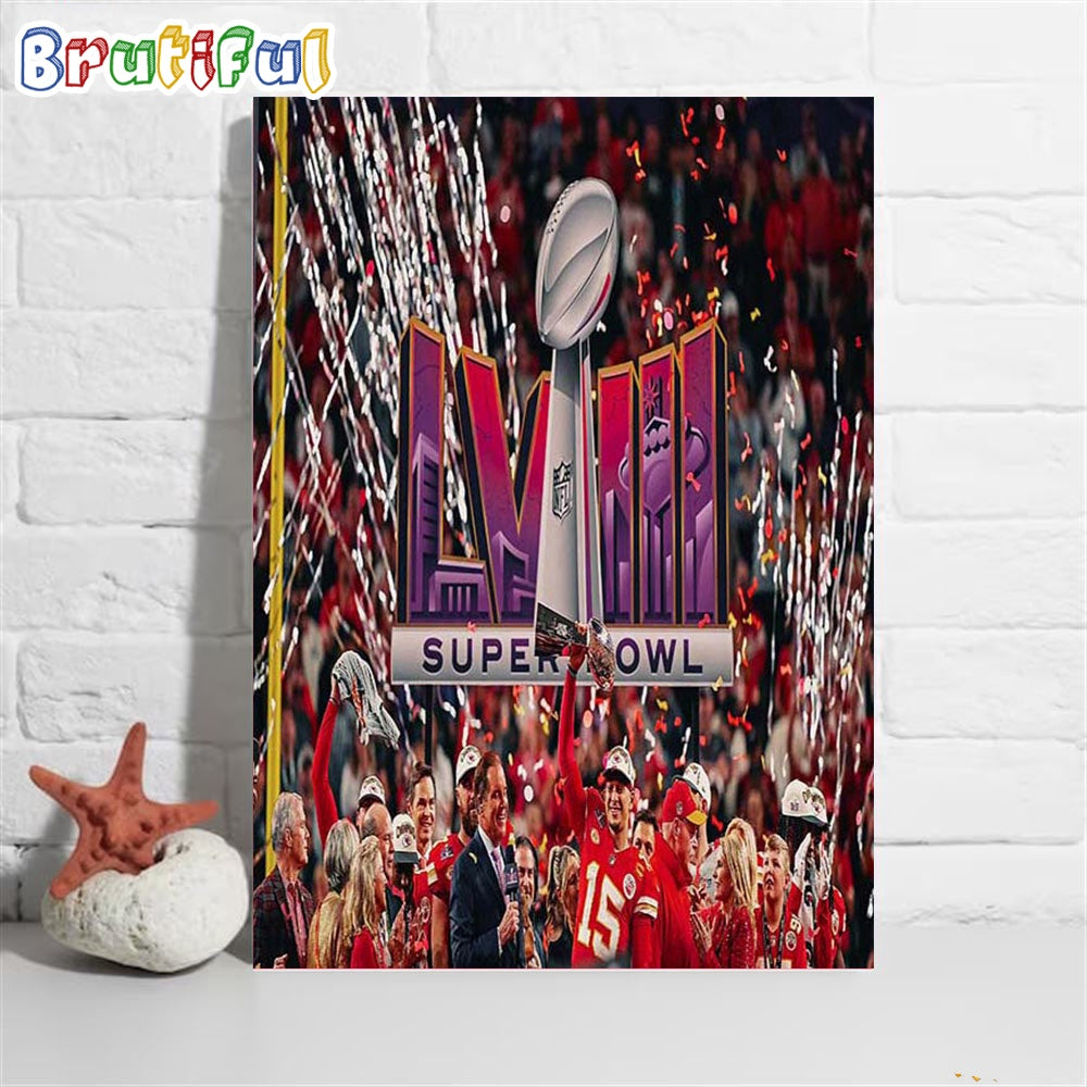Never A Doubt Patrick Mahomes Is The Winner Super Bowl LVIII Poster Canvas