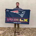 New England Patriots 2025 AFC Champions 3D Double-side House Flag – MAITM14599