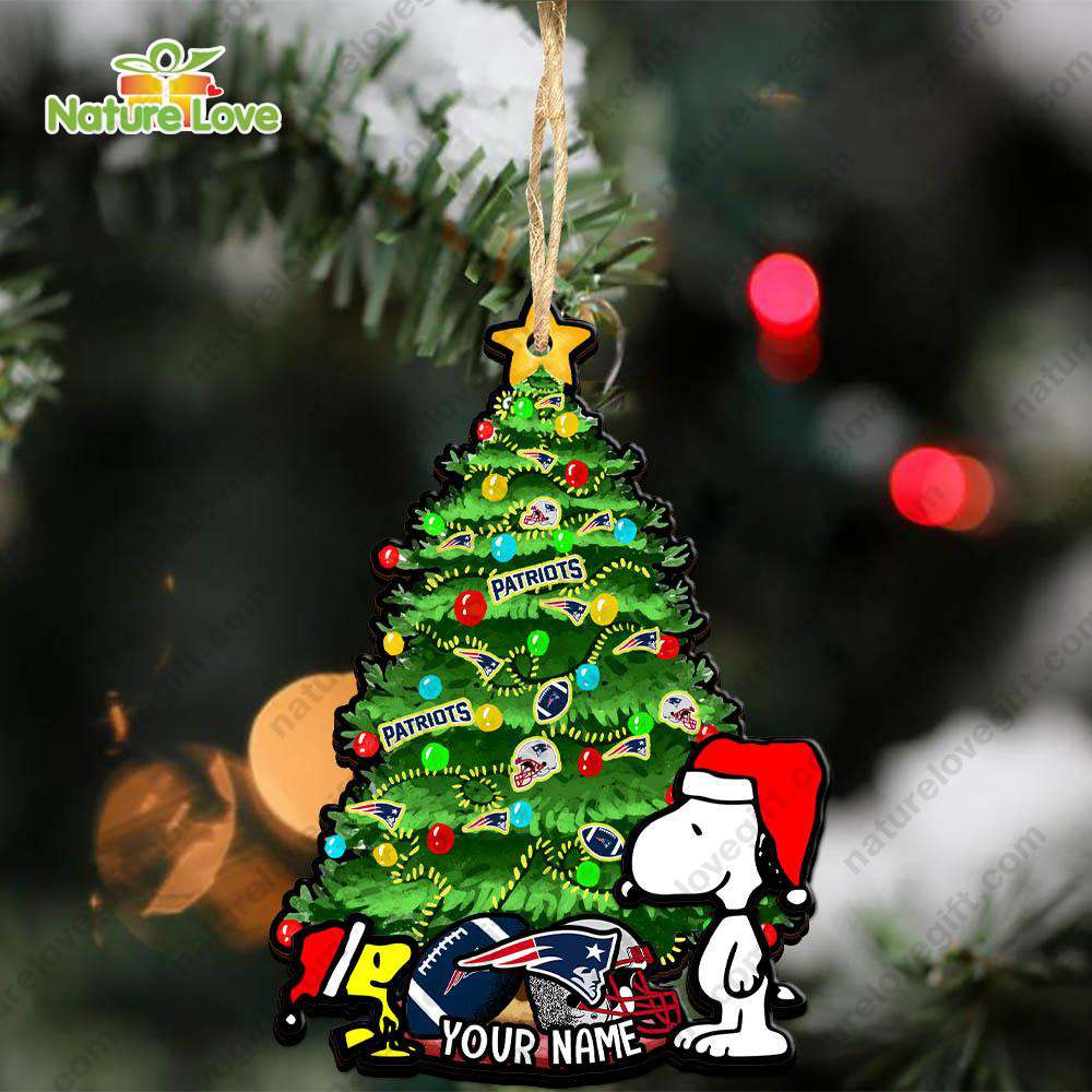 New England Patriots Custom Snoopy Peanuts Christmas Ornament Xmas Tree Decorations