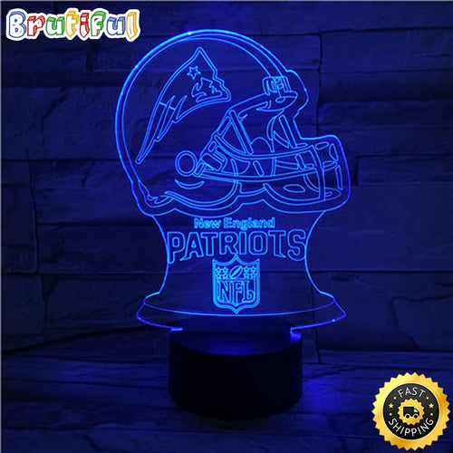 New England Patriots Night Light Football 3D Illusion LED Lamp For Fans