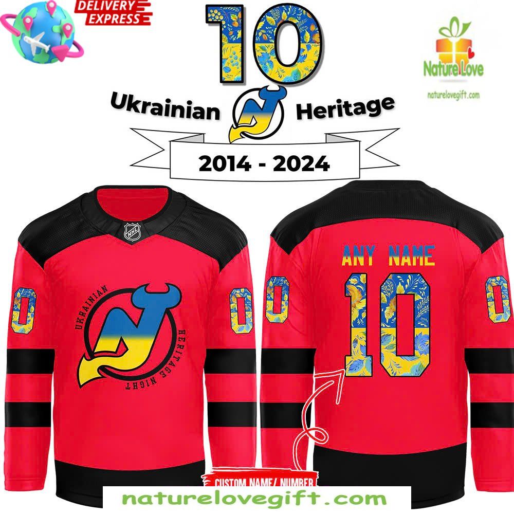 Ukrainian Heritage Jersey New Jersey Devils 2026 Hockey