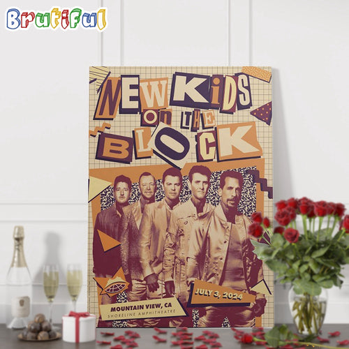 New Kids On The Block June 3 2024 Shoreline Amphitheatre Mountain View CA Wall Art Poster Canvas