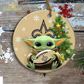 New Orleans Saints Baby Yoda Ornament Christmas Tree Decorations NFL Gifts