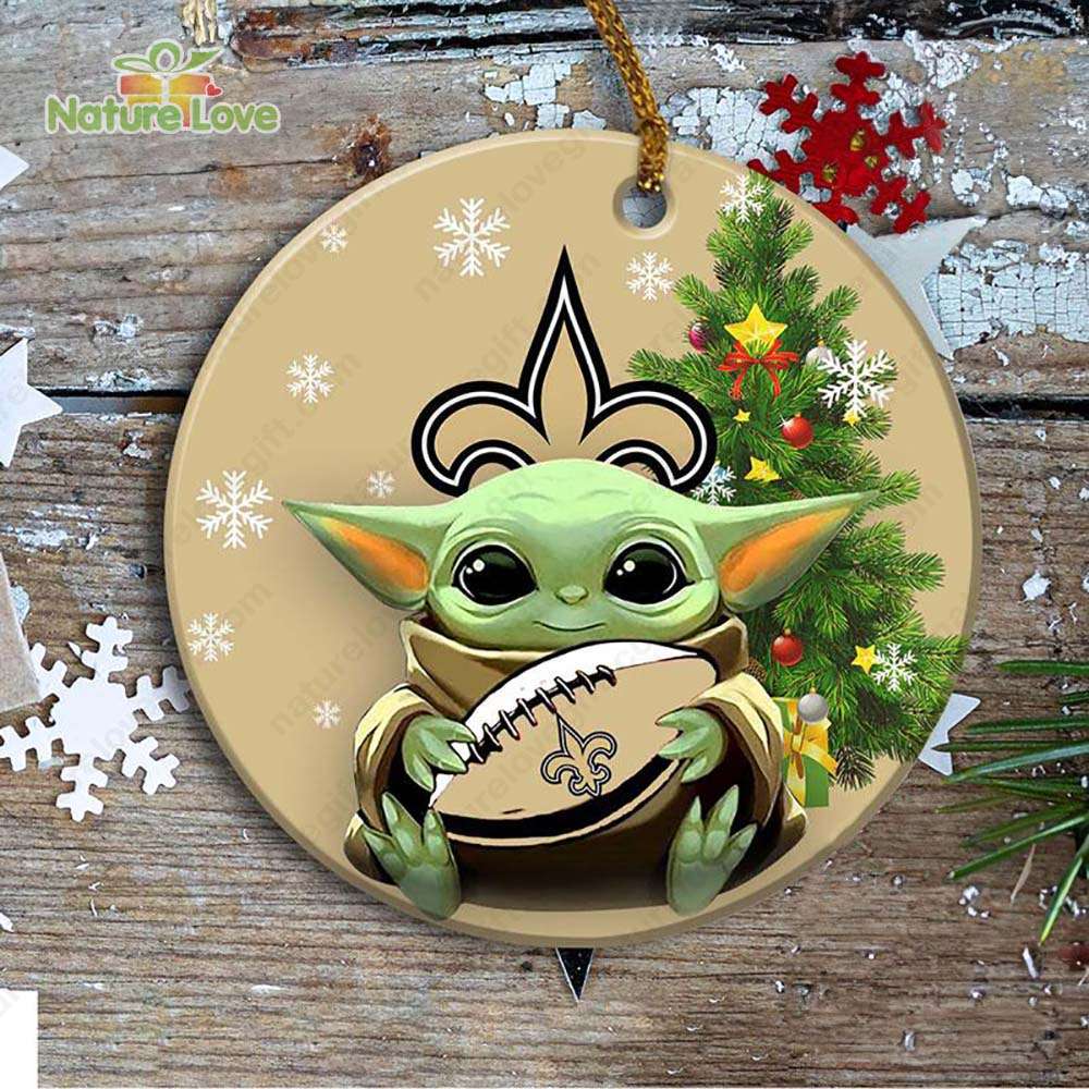 New Orleans Saints Baby Yoda Ornament Christmas Tree Decorations NFL Gifts
