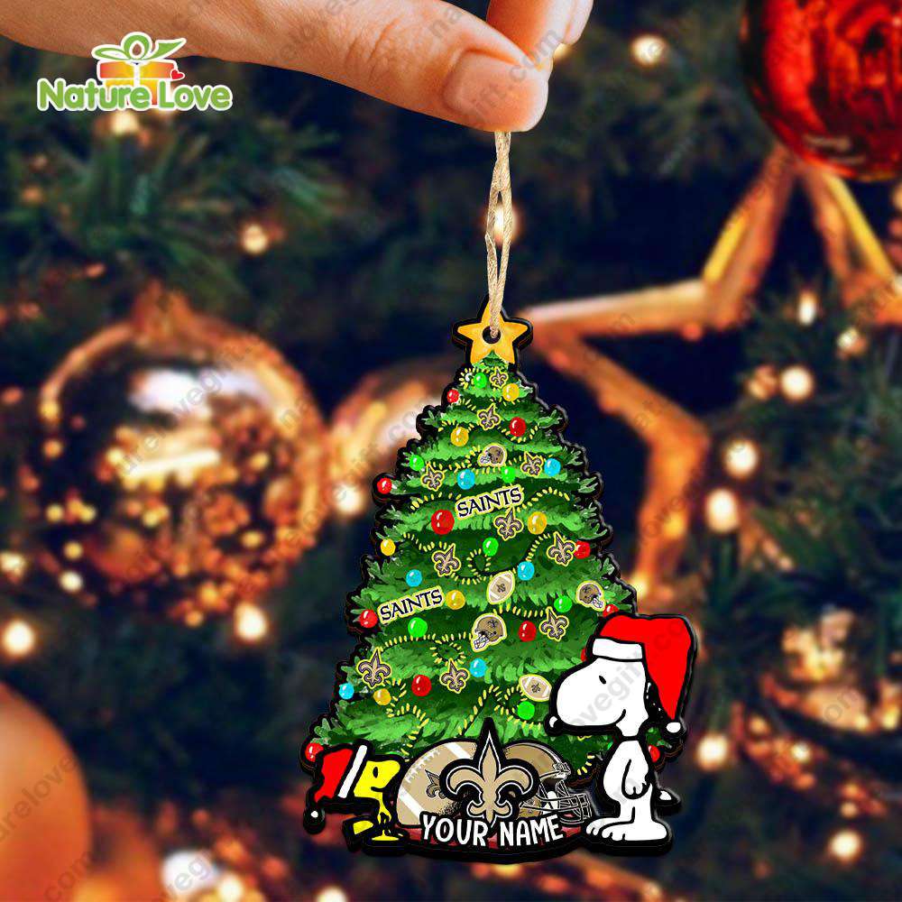 New Orleans Saints Custom Snoopy Peanuts Christmas Ornament Xmas Tree Decorations