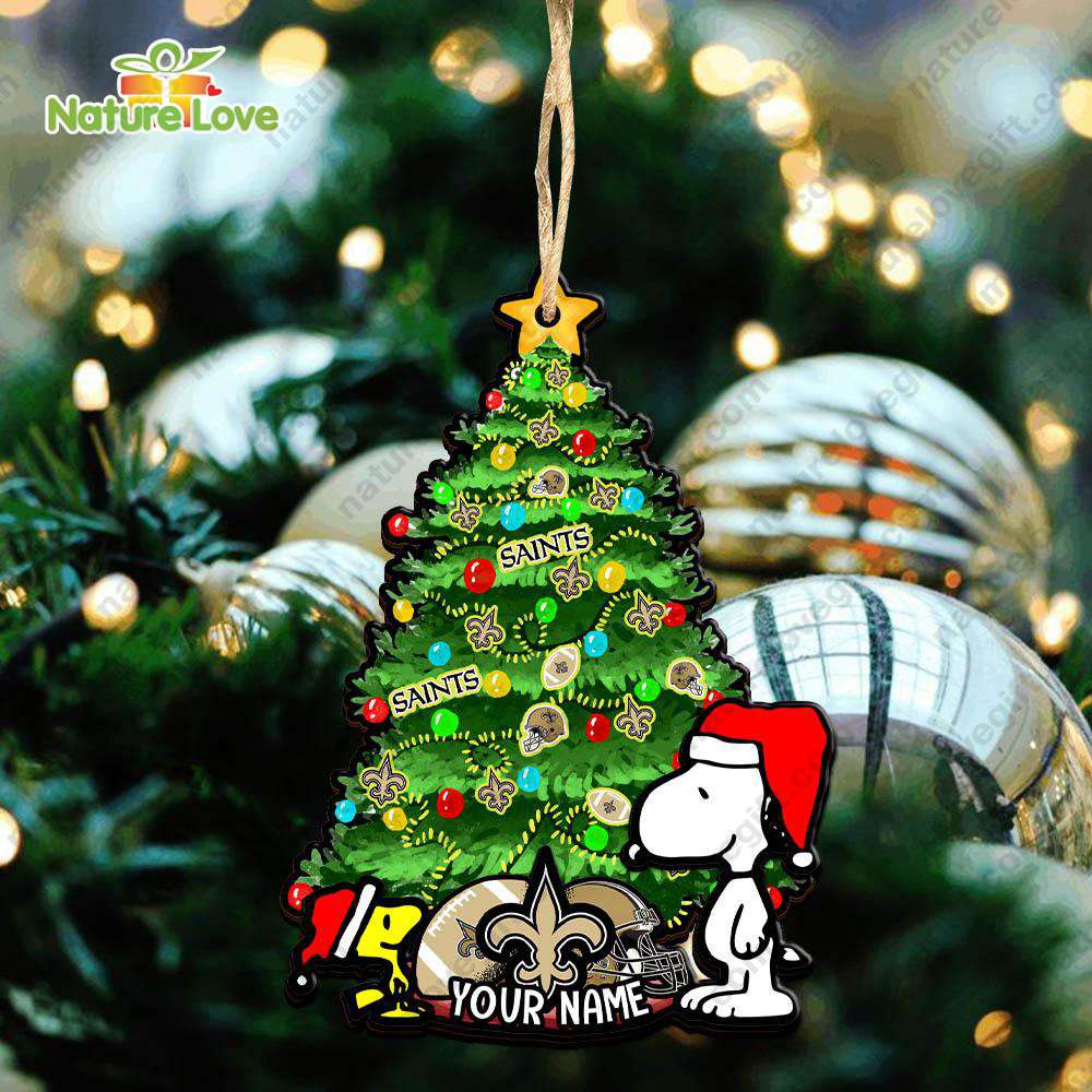 New Orleans Saints Custom Snoopy Peanuts Christmas Ornament Xmas Tree Decorations