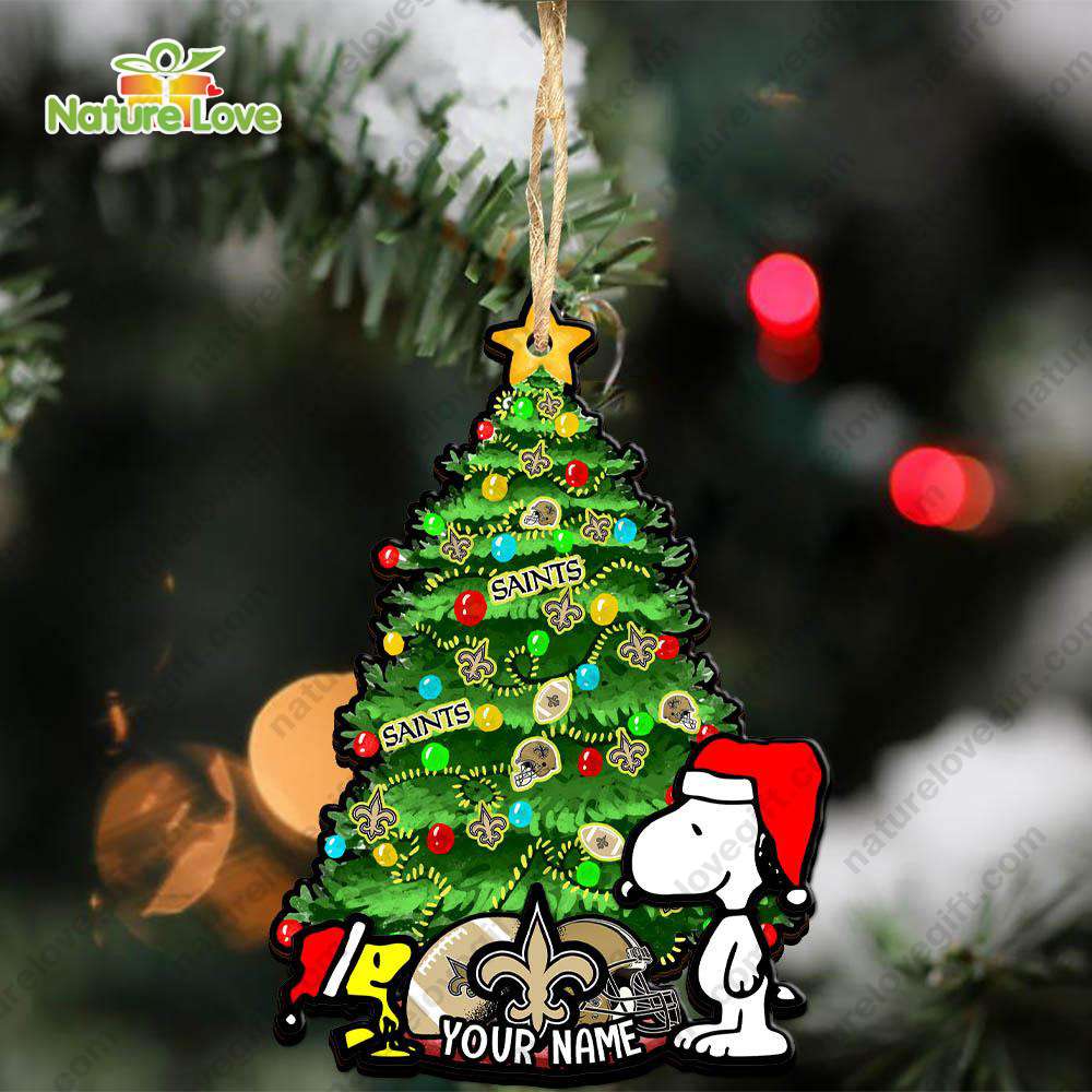 New Orleans Saints Custom Snoopy Peanuts Christmas Ornament Xmas Tree Decorations