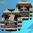 New Orleans Saints Merrykissmyass Funny Santa Claus Christmas Ugly Sweater