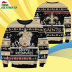 New Orleans Saints Merrykissmyass Funny Santa Claus Christmas Ugly Sweater