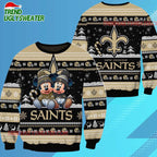 New Orleans Saints NFL Mickey Minnie Ugly Christmas Sweater