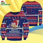 New York Giants Merrykissmyass Funny Santa Claus Christmas Ugly Sweater