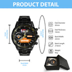 New York Knicks 2025 NBA Cup Champions Black Stainless Steel Watch – MAITM14111