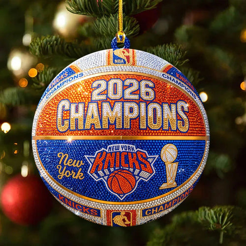 New York Knicks 2026 NBA Finals Champions Custom Shape 2-side Printed Acrylic Ornament – HOATT20860