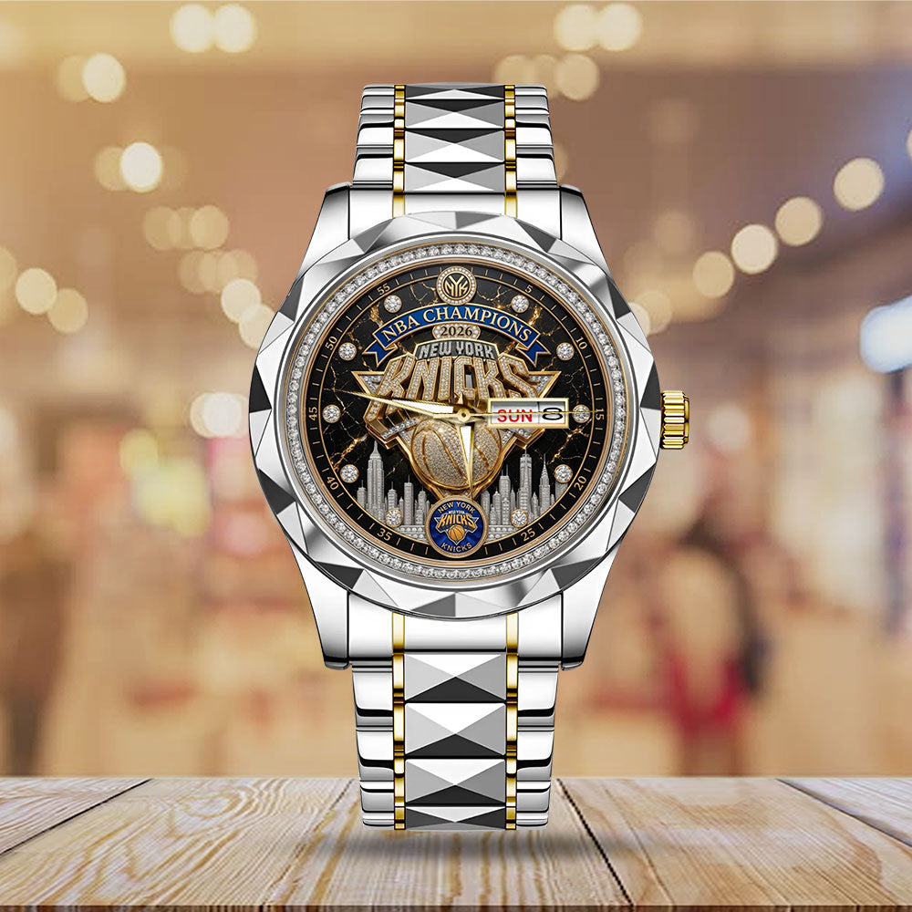 New York Knicks NBA 2026 NBA Finals Champions Alloy Luxury Quartz Watch – TMTHU6942