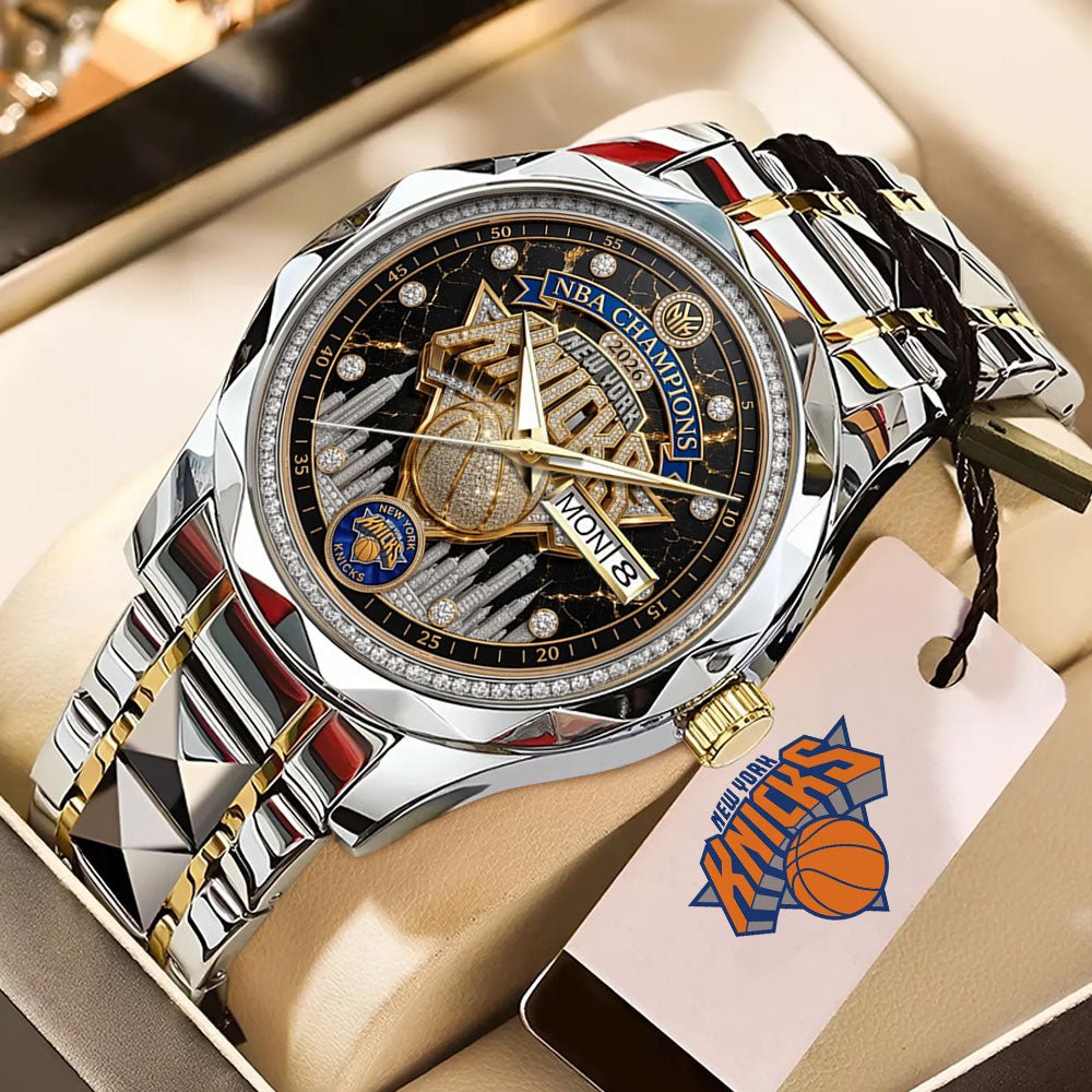 New York Knicks NBA 2026 NBA Finals Champions Alloy Luxury Quartz Watch – TMTHU6942