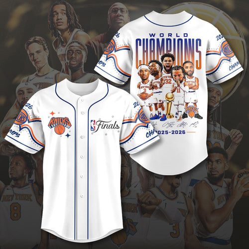 New York Knicks 2026 NBA Finals Champions Baseball Jersey – HOATT19316
