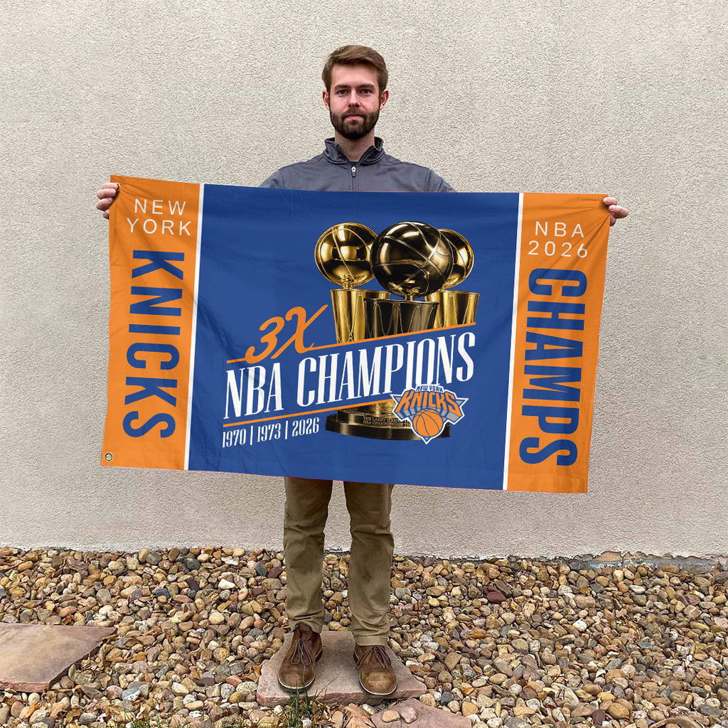 New York Knicks 2026 NBA Finals Champions 3D Double-side House Flag – HOATT18623