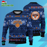 New York Knicks Frosty Basketball Ugly Christmas Sweater