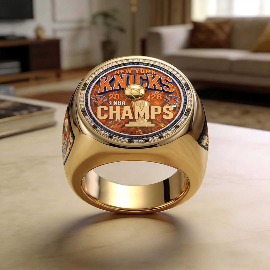 New York Knicks NBA Champions 2026 3D Engraved Ring – TMTHU6842