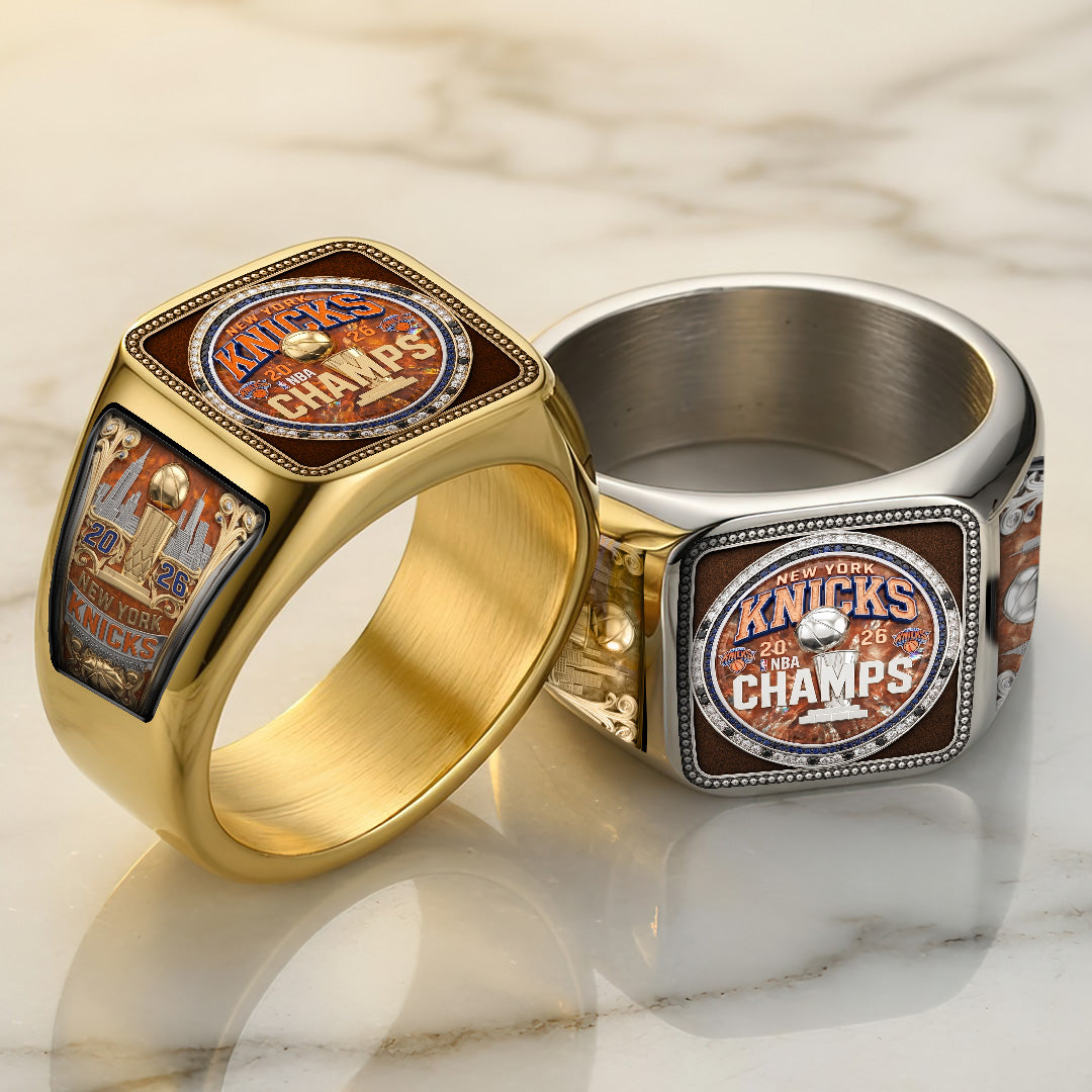 New York Knicks NBA Champions 2026 3D Engraved Ring – TMTHU6842