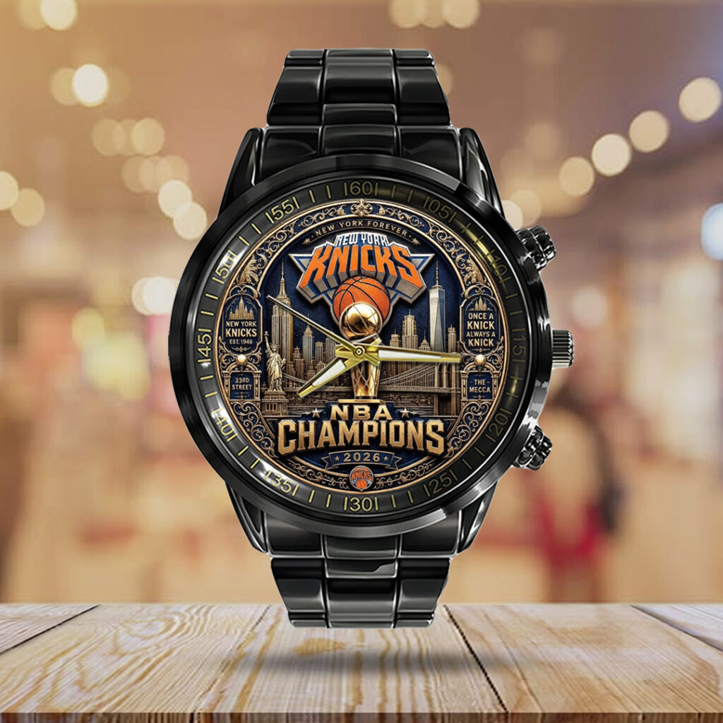 New York Knicks NBA Finals Champions 2026 Black Stainless Steel Watch - TANTN24141