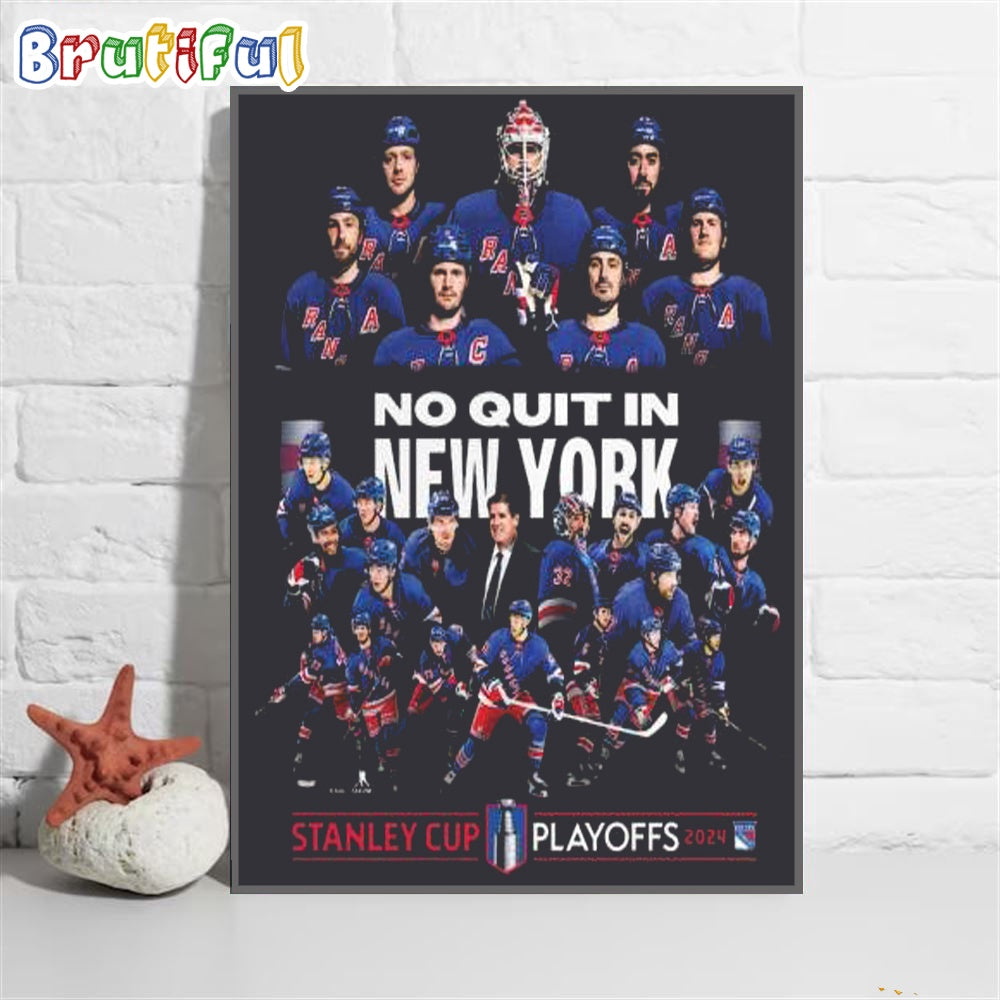 New York Rangers 23-24 Stanley Cup Playoff No Quit In New York Team Cluster Poster Canvas