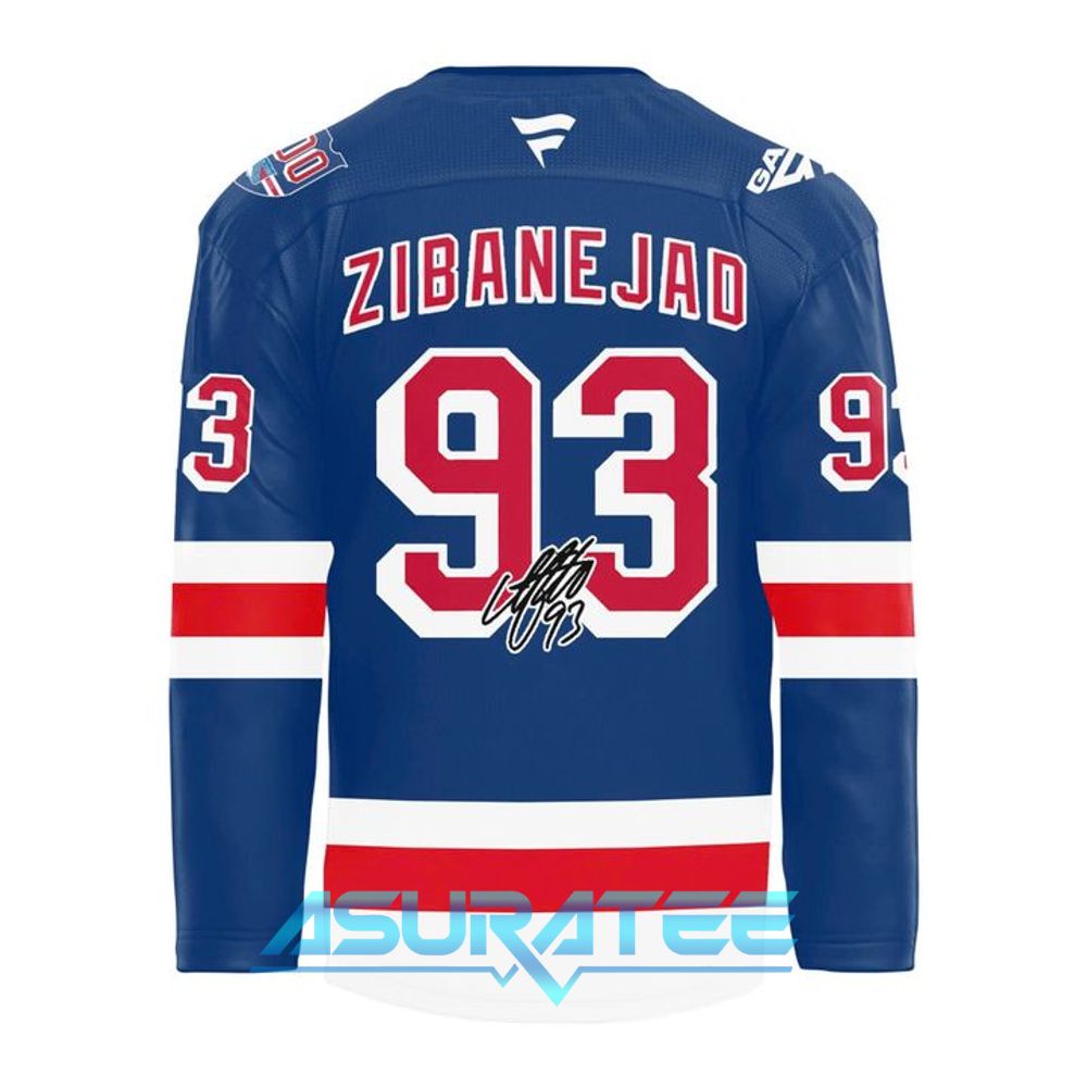 New York Rangers x Mika Zibanejad 1,000th NHL Game Hockey Jersey