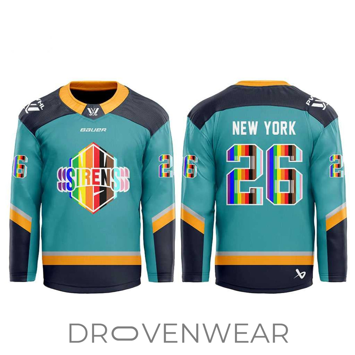New York Sirens Pride Celebration 2026 Custom Hockey Jersey