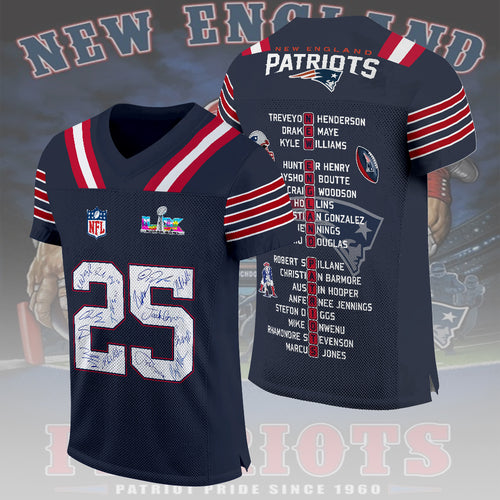 New England Patriots 3D Football Jersey – TMTHU3789