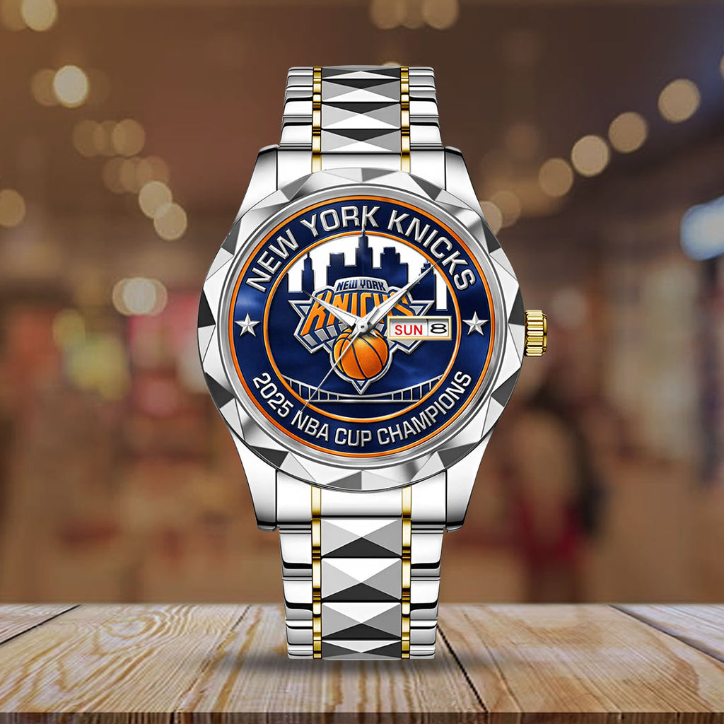 New York Knicks 2025 NBA Cup Champions Alloy Luxury Quartz Watch – TMTHU2719